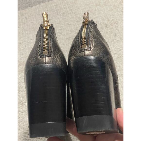 Franco Sarto Kieran Ankle Boots Womens 8.5 M EU 38.5 Leather Metallic MSRP$90 - Picture 7 of 11